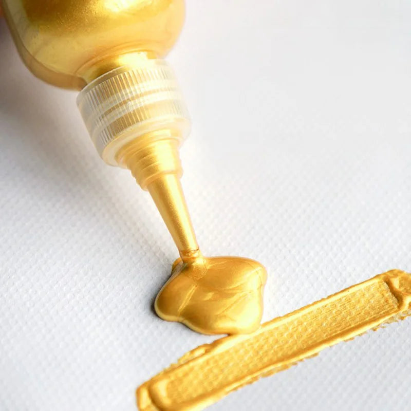 60ml Gold Paint Metallic acrylic paint waterproof not faded DIY painted Pigments