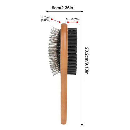 Pet Grooming Brush Double-Sided Brush Comb Stainless Steel Needle Bristles Hair Remover Brush Pet Supplies for Dogs Cats