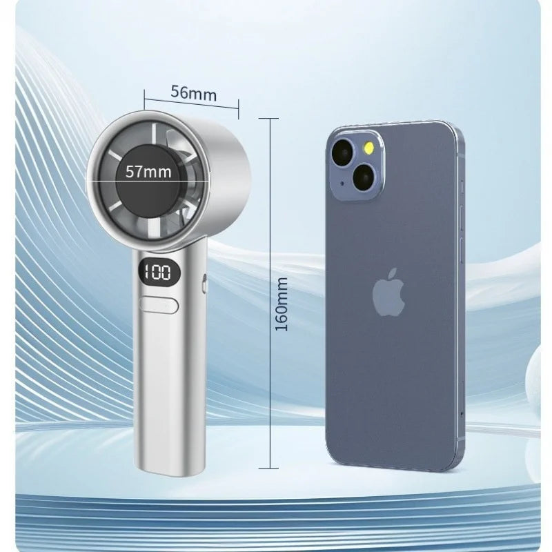 HOMEFISH Portable Handheld Fan USB Rechargeable High-Speed Electric Cooling Fan for Personal Use