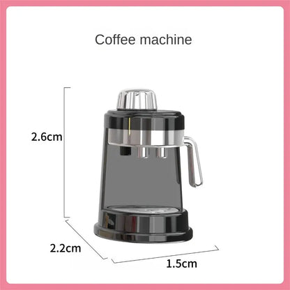 Coffee Maker Bookshelf Counter Table Model Electrical Model Decor Toy 1:12 Dollhouse Miniature Furniture Accessories