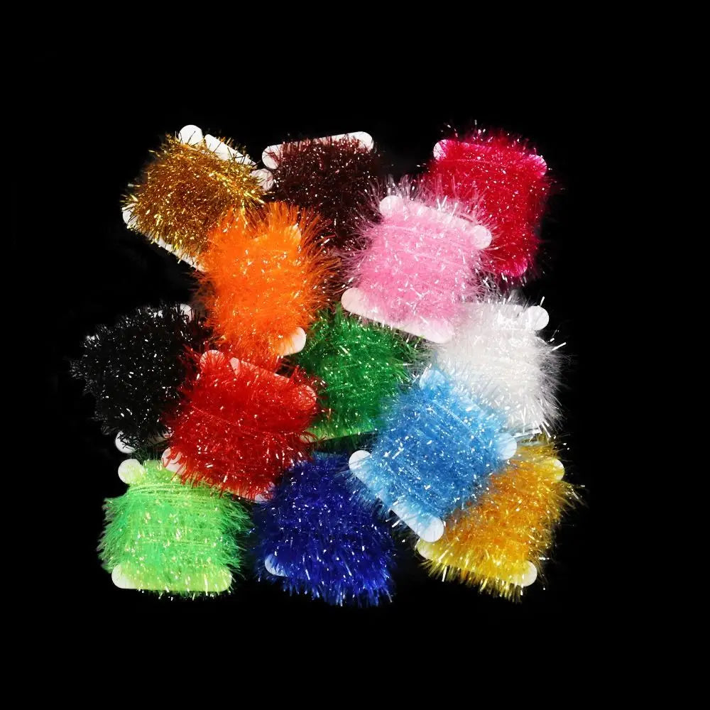 2 Meters / Card Fly Tying Material Sparkle For Nymph Fly Fishing Tinsel Lures Streamer Ice Chenille Fly Tying Thread