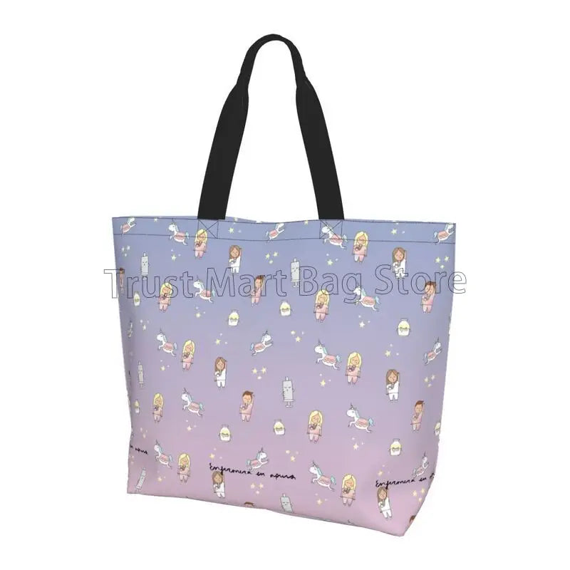 Custom Enfermera En Apuros Doctor Nurse Medical Large Capacity Tote Bag Shoulder Bag Handbags for Women Grocery Shopping Bags