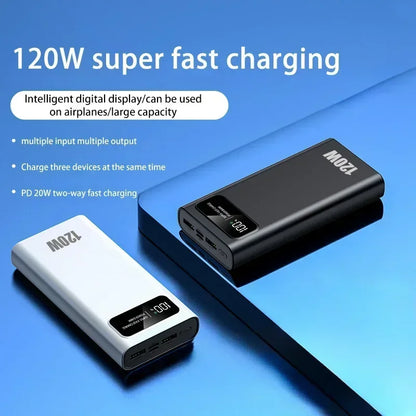 Lenovo 200000mAh Power Bank 120W Fast Charging Super Large Capacity Outdoor Powerbank For Mutly Device With LED Digital Display