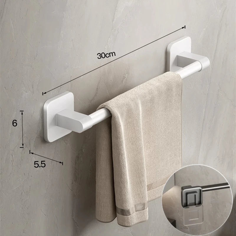 Bathroom Towel Holder Slipper Rack Holder Without Drilling Wall Mounted Towel Shelf   Towel Bar Kitchen Bathroom Accessories