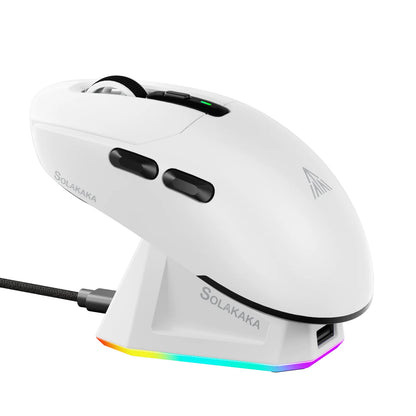 SOLAKAKA SM822 SM820 Gaming Mouse Tri-Mode 2.4GHz/Bluetooth/Wired PAW3311 24000DPI Macro Gaming Mouse with Charging Dock