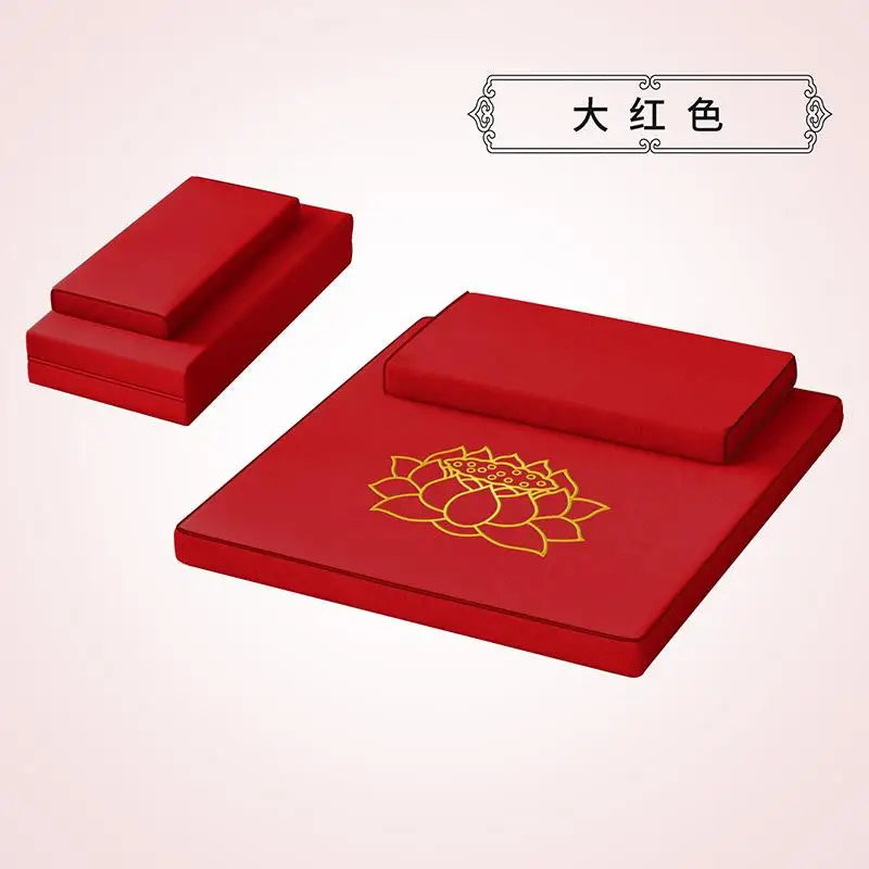 Thickened Zen Meditation Pad Coconut Fiber Embroidered Yoga Mat Home Use Sitting Cushion Yoga Mat Plant Floral Pattern