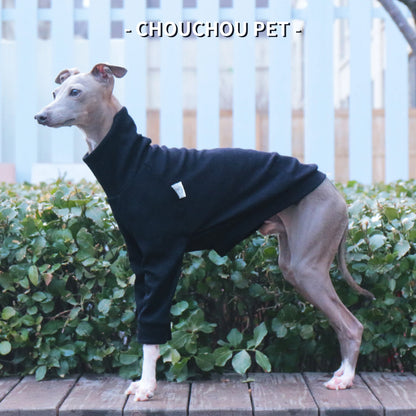 Italian Greyhound/Whippet Slim Fit Dog Clothing Turtleneck Stretch Pet Bottoming Shirt Black Premium Pet Clothing