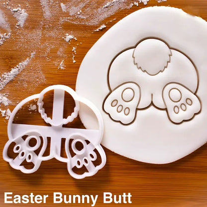 Easter Cookie Cutters Cute Yoga Rabbit Egg Plastic Cookie Embossed Molds DIY Baking Cakes Decorations Tools Kitchen Accessories