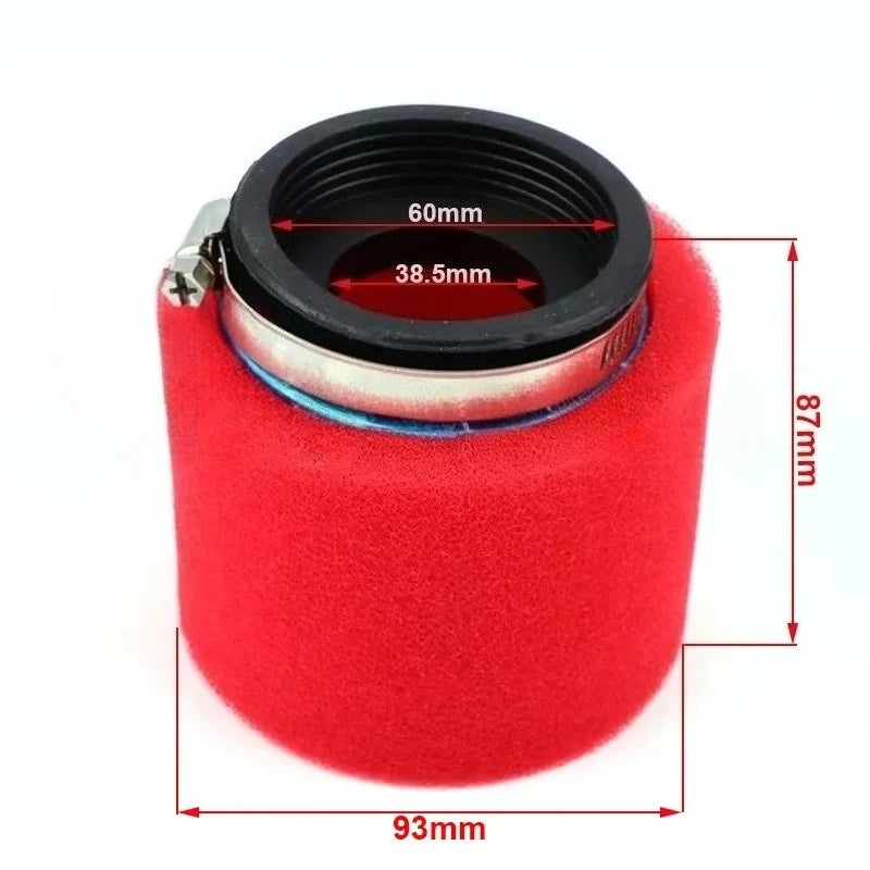 Foam Air Filter 35mm 38mm 42mm 45mm 48mm 50mm 60mm Sponge Cleaner Moped Scooter Dirt Pit Bike Motorcycle Black and Red