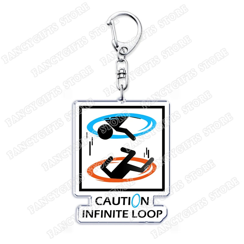 Popular Video Game Keychains for Accessories Bag Glados Aperture Laboratories Science Keyrings Jewelry Gamer Fans Gaming Gifts