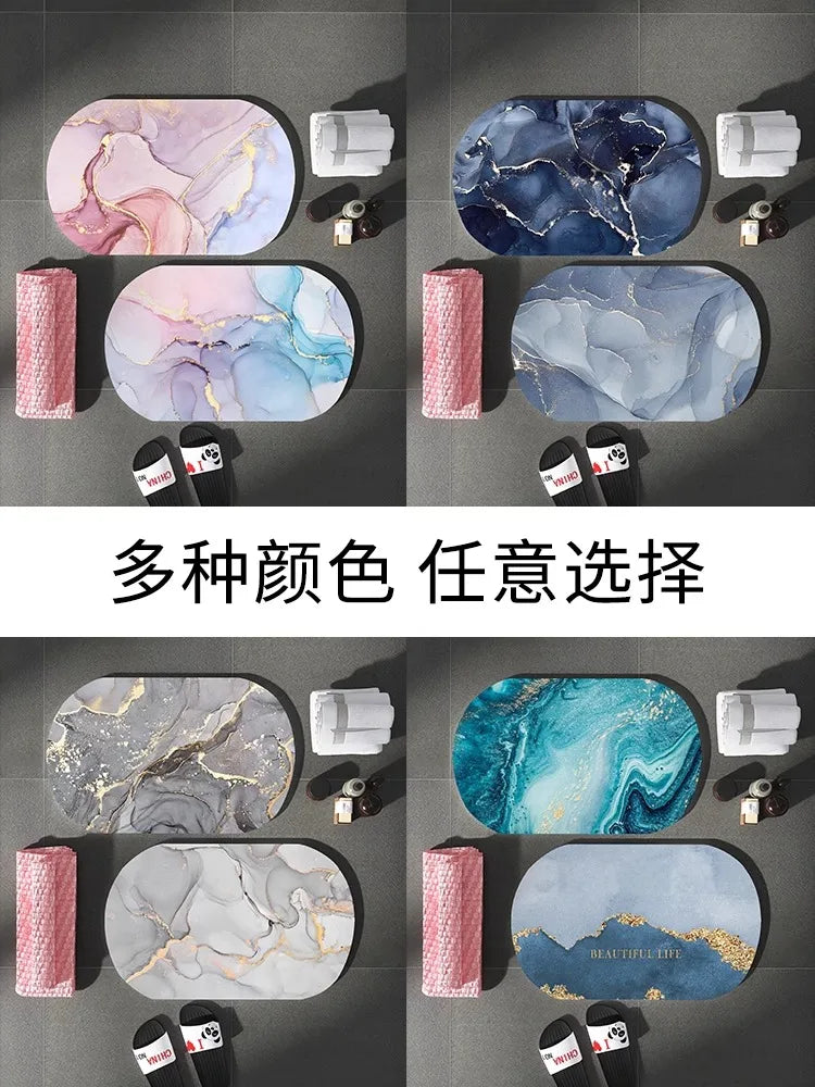 Soft Bathroom Mat Diatomaceous Earth Floor Mats Bathroom Rugs Super Absorbent Toilet Carpet Door Bath Foot Mats Non-slip Shower