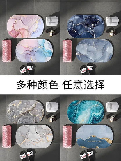 Soft Bathroom Mat Diatomaceous Earth Floor Mats Bathroom Rugs Super Absorbent Toilet Carpet Door Bath Foot Mats Non-slip Shower