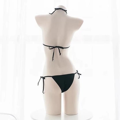 2PC Women Mini Bikini Sexy-Lingerie Pajamas Strappy Underwear Briefs Bra Sets Swimsuit Female Bathers Bandage Bathing Suit