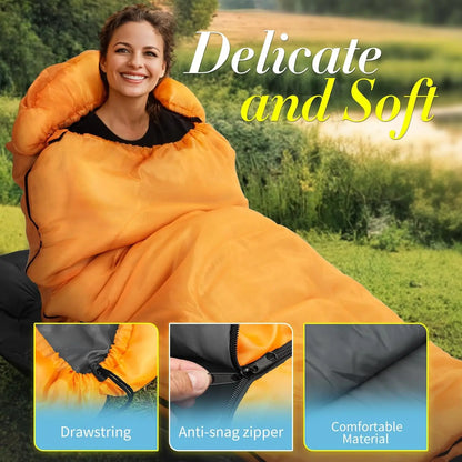 Camping Sleeping Bag Ultralight 4 Season Warm Envelope Backpacking Sleeping Bag Portable Waterproof Outdoor Sleeping Bag