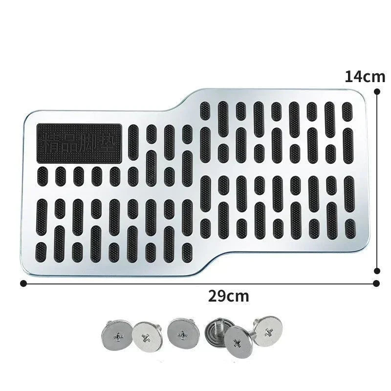 Truck Floor Mats Driver Floor Mat Heel Pad Stainless Steel Anti-Slip Pedal Wear-Resistant For Automotive RV Tractor Vehicle