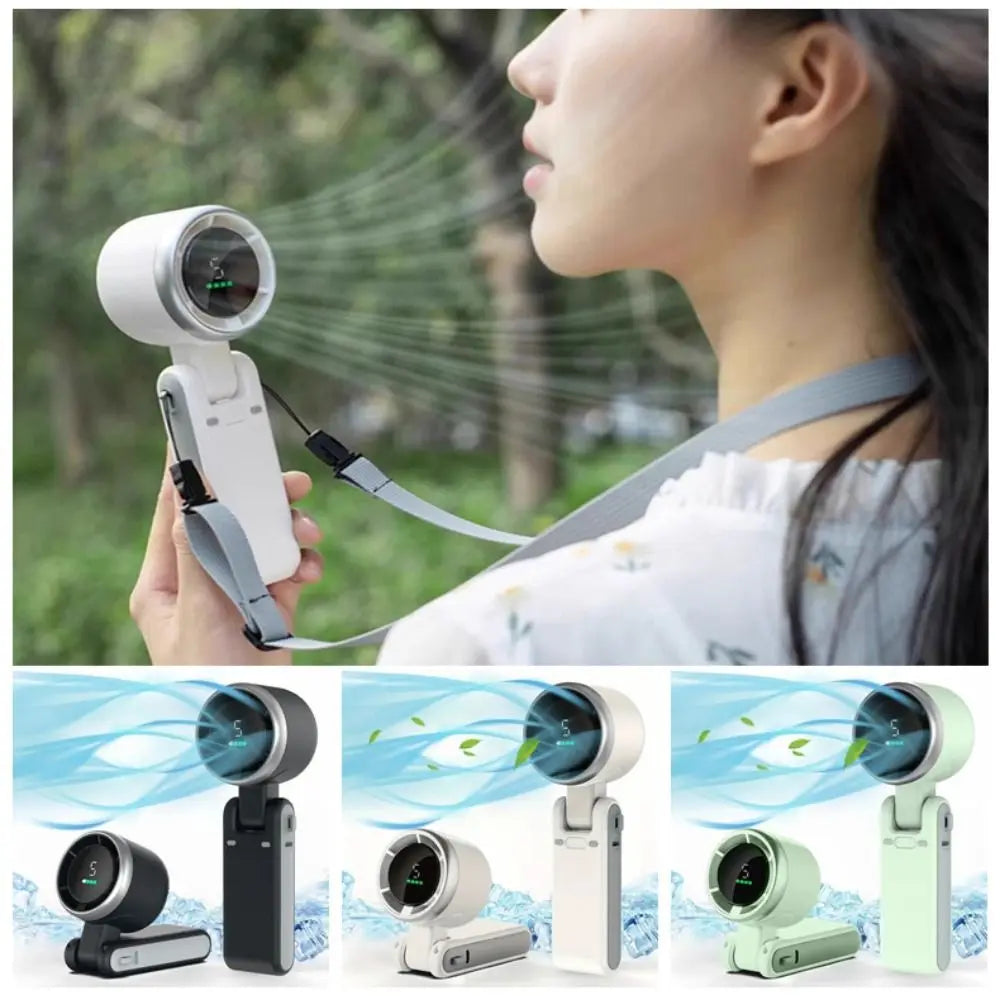 Portable 5-speed Handheld Fan 3600mAh USB Charging High Speed Fan Foldable Desk Fan Outdoor