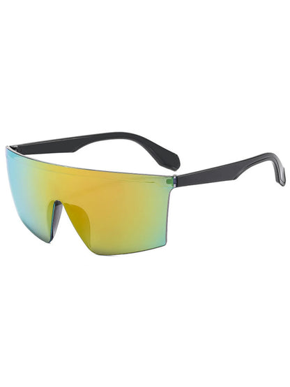 1PC, same style for men and women, stylish glasses, new model, large frame, vibrant colors, trendy, lens-integrated design, perf