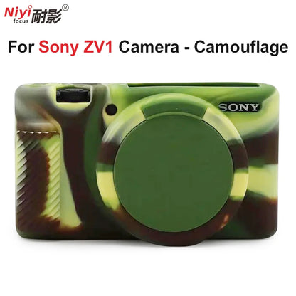 for Sony ZV1 Camera Soft Silicone Case Body Cover Protector Frame Skin for Sony ZV1 Camera ZV1 Glass Film Screen Protector