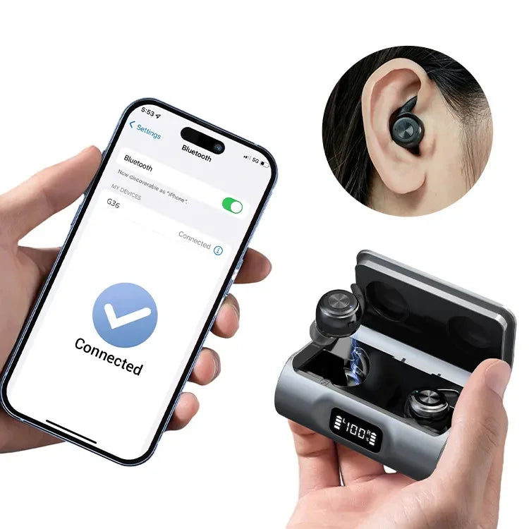 Old People Noise Reduction Earphones Magnetic Charing Volume control Audio enhancement Personal Sound Amplification Device
