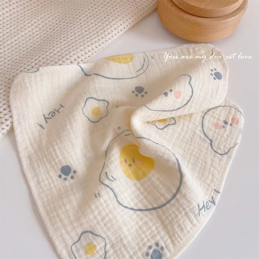Cotton Baby Face Towel Square Infant Bib Soft Saliva Towel Floral Print Feeding Burp Cloths Children's Absorbent Handkerchief