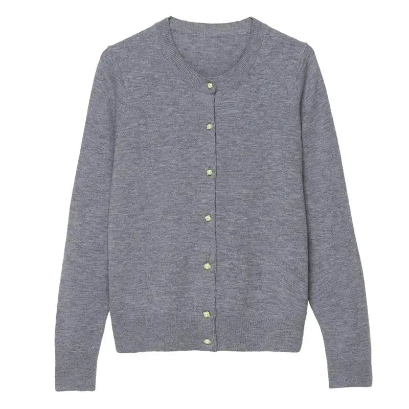 Spring Fall Slim Knit Cardigans Jacket Women Casual Korean Sweater Coats O-neck Knitwear Gilet Basic Single Breasted Malhas Tops
