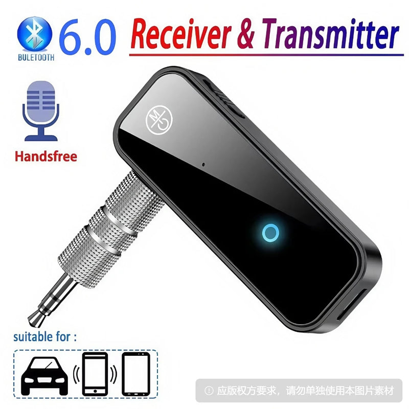 Bluetooth 6.0 Audio Receiver Transmitter Handfree Call 3.5mm AUX Jack USB Dongle Stereo Music Wireless Adapter For TV PC Car Kit
