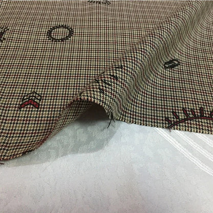 French Made Polyester Cotton Elastic Small Plaid Fabric Color Woven Fine Spun Clothing Material Printing Color Suiting Fabric
