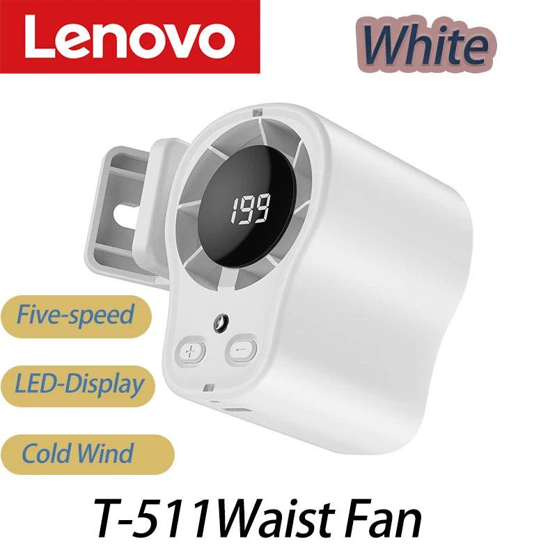 Lenovo Portable Handheld Fan LED Digital Display Lightweight Fan Pocket Size Low Noise Small Electric Fan  Outdoor Fan 2026New