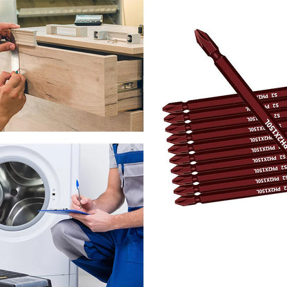 10pcs 6inch/150mm Magnetic Double-headed Phillips Screwdriver Bit S2 Steel Electric Tool For Screw Installation And Disassembly