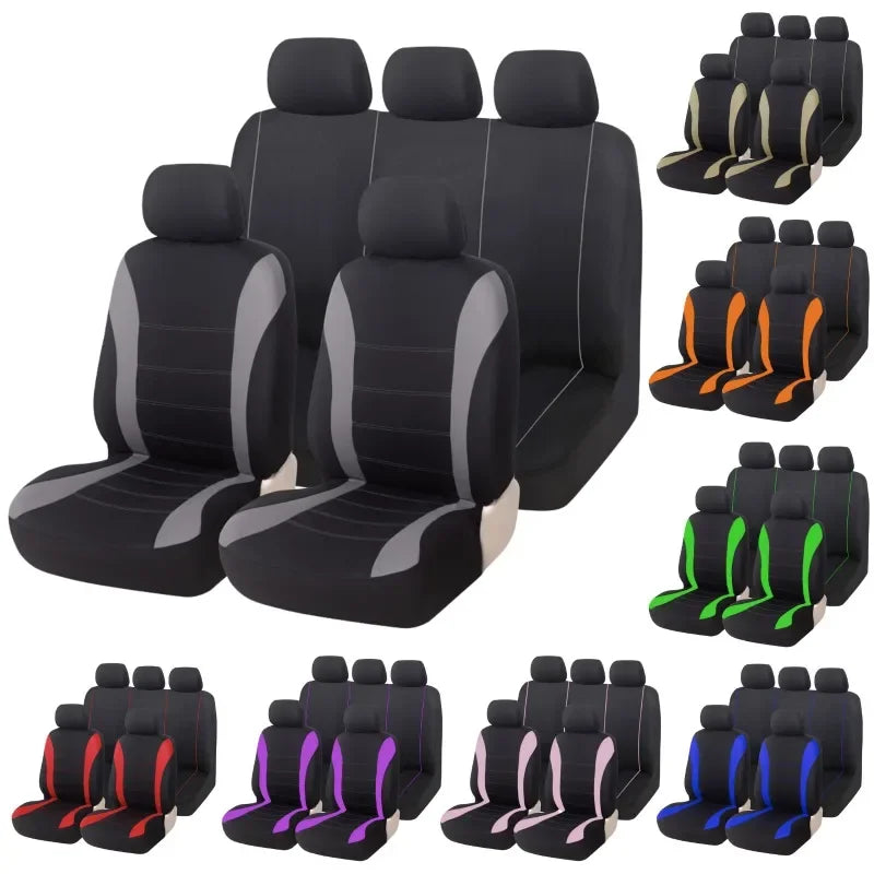 5-seat Full-coverage Car Seat Covers, Breathable Fabric, Wear-resistant, Fits Most Car Models, All-season Use Seat Accessories