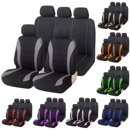 5-seat Full-coverage Car Seat Covers, Breathable Fabric, Wear-resistant, Fits Most Car Models, All-season Use Seat Accessories