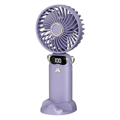 Portable Mini Fan With 6 Speeds LED USB Rechargeable Charging Small Foldable Battery Fans Handheld Desk Bedroom Indoor Outdoor