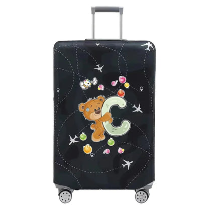 Travel Suitcase Set Is Suitable for 18-32 Inch Stretch Fabric Covers Travel Accessories Luggage Protection Covers Bear Printing