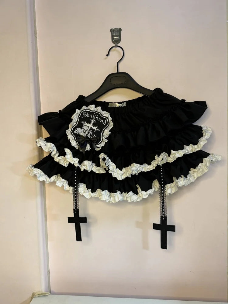 Original Design Spring Summer New Sle Women's f-length Puffy Skirt with Se Pants Cake-aped Gown High-waist Loose Fit