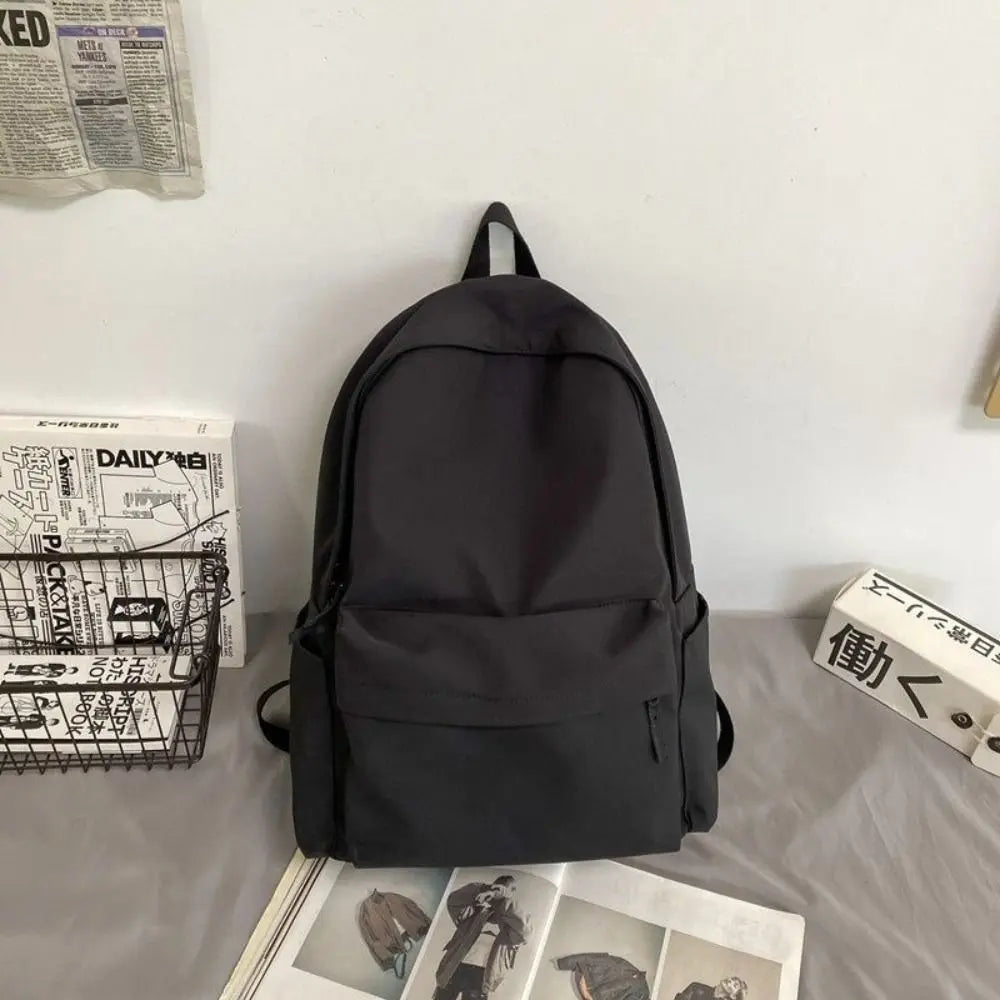 Nylon Versatile Backpack Black Grey White Red Waterproof Travel Bag Large Capacity Washable Computer Bag Unisex School Bag