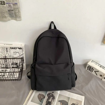 Nylon Versatile Backpack Black Grey White Red Waterproof Travel Bag Large Capacity Washable Computer Bag Unisex School Bag