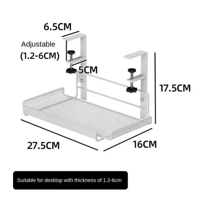Under Desk Cable Management Tray, No Drill Steel Desk Cable Organizers, Wire Management Tray Cable Management Rack