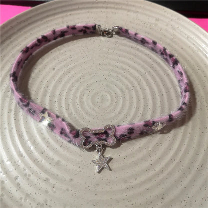 Goth Y2K Angel Wing Feather Star Cross Heart Cat Claw Pendant Bead Chain Choker Necklace For Women Harajuku Jewelry Accessories