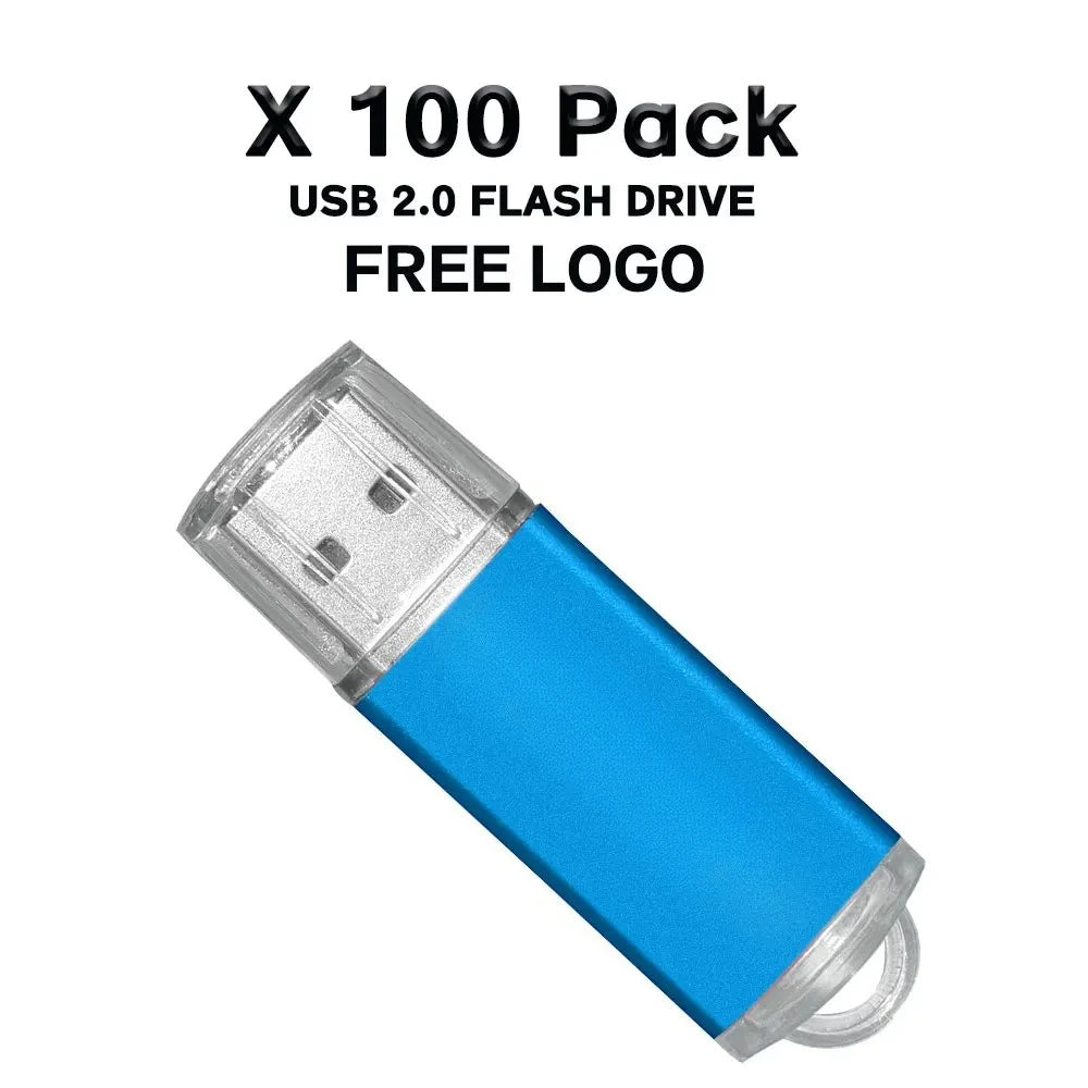 100Pcs/lot USB 2.0 Flash Drive 4GB 8GB Pen Drive 128M Usb Sticks 1GB 2G Pendrives 16GB Memory Flash 32GB U Disk Free Custom Logo