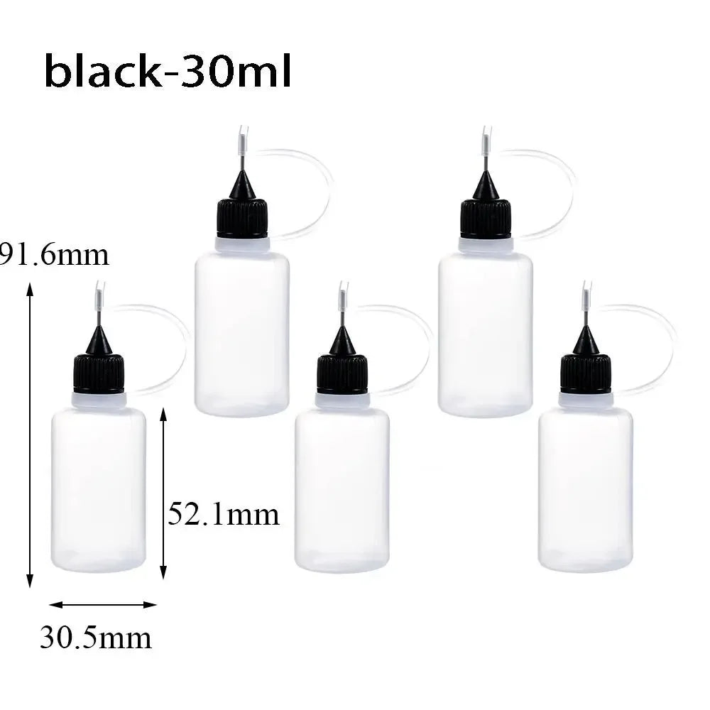 5/10/20/30/50/100ML Resuable Needle Tip Glue Applicator Plastic Bottle for Paper Quilling DIY Scrapbooking Paper Craft Tool