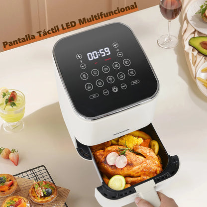 2L Air Fryer, 8 Programs, Led Touch Screen, Adjustable Time and Temperature, Removable Non-Stick Grid, 1200W