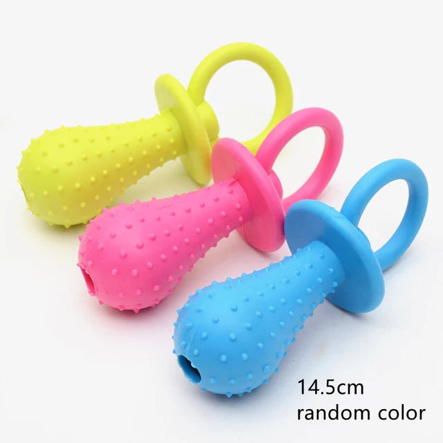 Pet Toys For Small Dogs Rubber Pacifier Ring Shape Bite Resistant Dog Toy Puppy Teeth Cleaning Chew Training Toys Pet Supplies