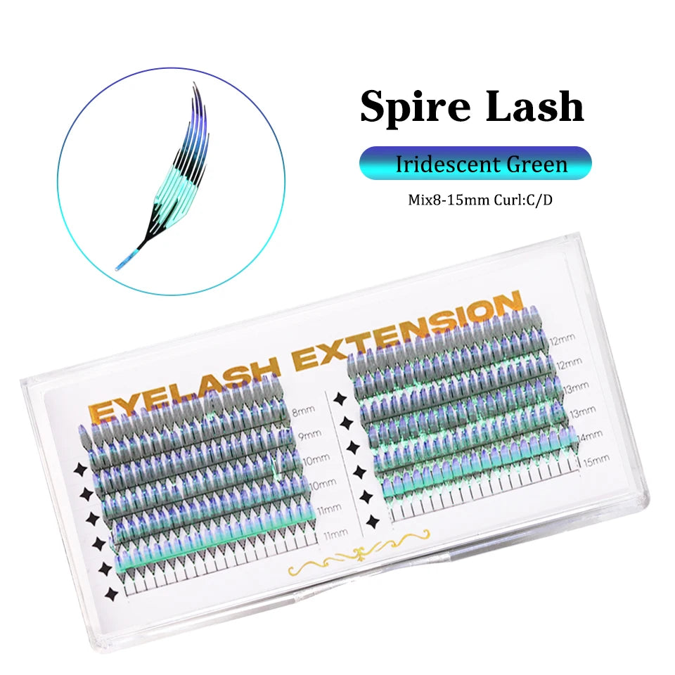 AGUUD Shiny Tinsel Manga Comic Spire Lash Glitter Color Anime Eyelash Extension Feather Shape Premade Fans Party Makeup Lashes