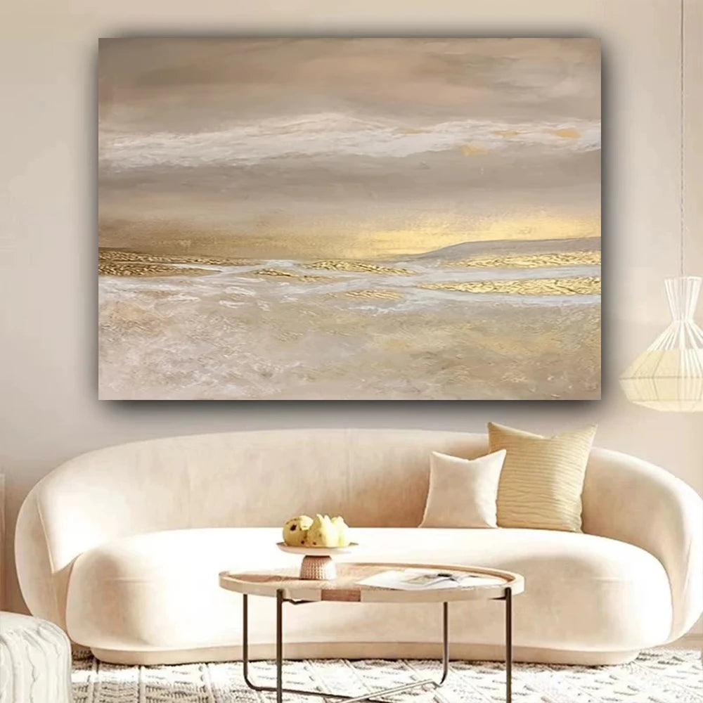 Luxury Home Decor Paint Modern 100% Handmade Abstract Oil Painting On Canvas Pattern For Living Room Wall Art Picture Gold Mural