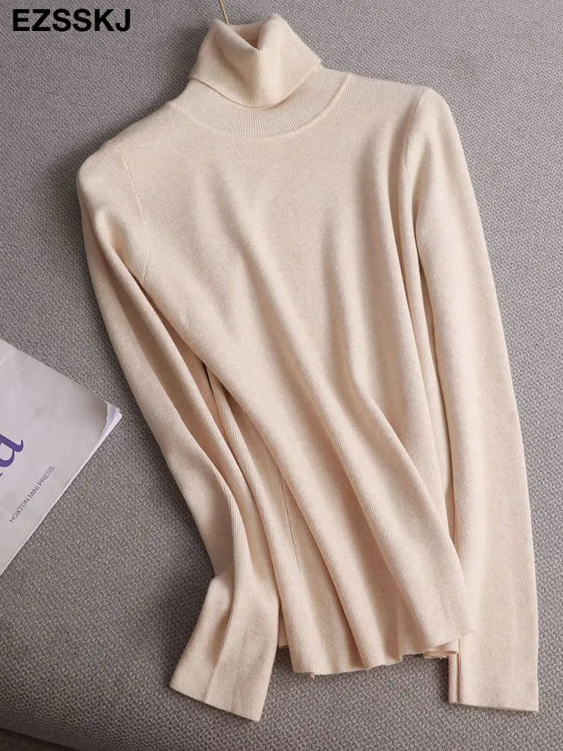 Basic Turtleneck Slim Cashmere Sweater Pullover Women Autumn winter thick warm Sweater For women Female Chic Jumpers top