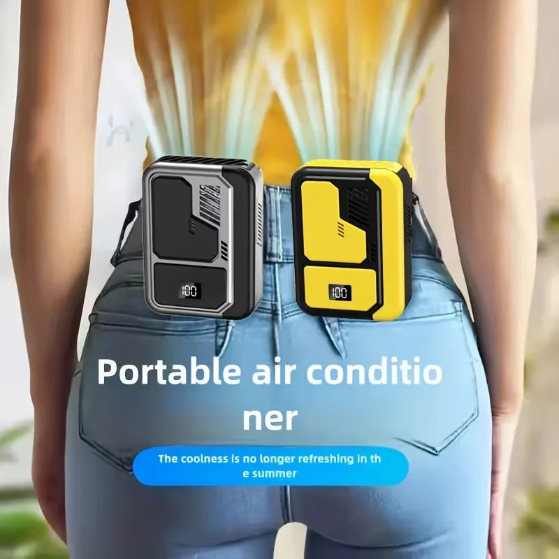 Waist Clip Fan Personal Belt Clip Fan Mini Portable Wearable Hanging Neck Fan for Outdoor Works Hiking Camping USB Rechargeable