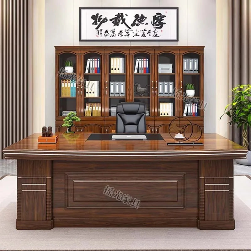 Modern Wooden Office Desk Storage Design Multifunctional Nordic Office Desk Gaming Computer Meuble Bureau Commercial Furniture