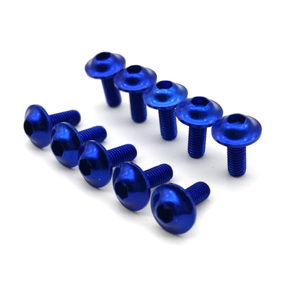 10pcs Motorcycle Bolts Screw M6 x 16mm Aluminum adornment Bolts Blue Anodised 20mm Bolts Red Screws M6 Cap Head