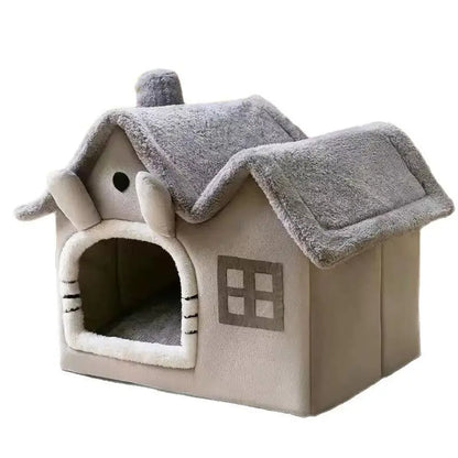 Foldable Dog House Kennel Bed Mat For Small Medium Dogs Cats Winter Warm Cat Bed Nest Pet Products Basket Pets Puppy Cave Sofa