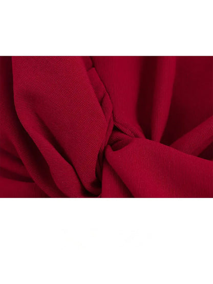 HH Women Summer Crop Waist Opening Folds Design Midi Dress Female Fashion O-Neck Back Zipper Sleeveless 3 Color Slim Dresses